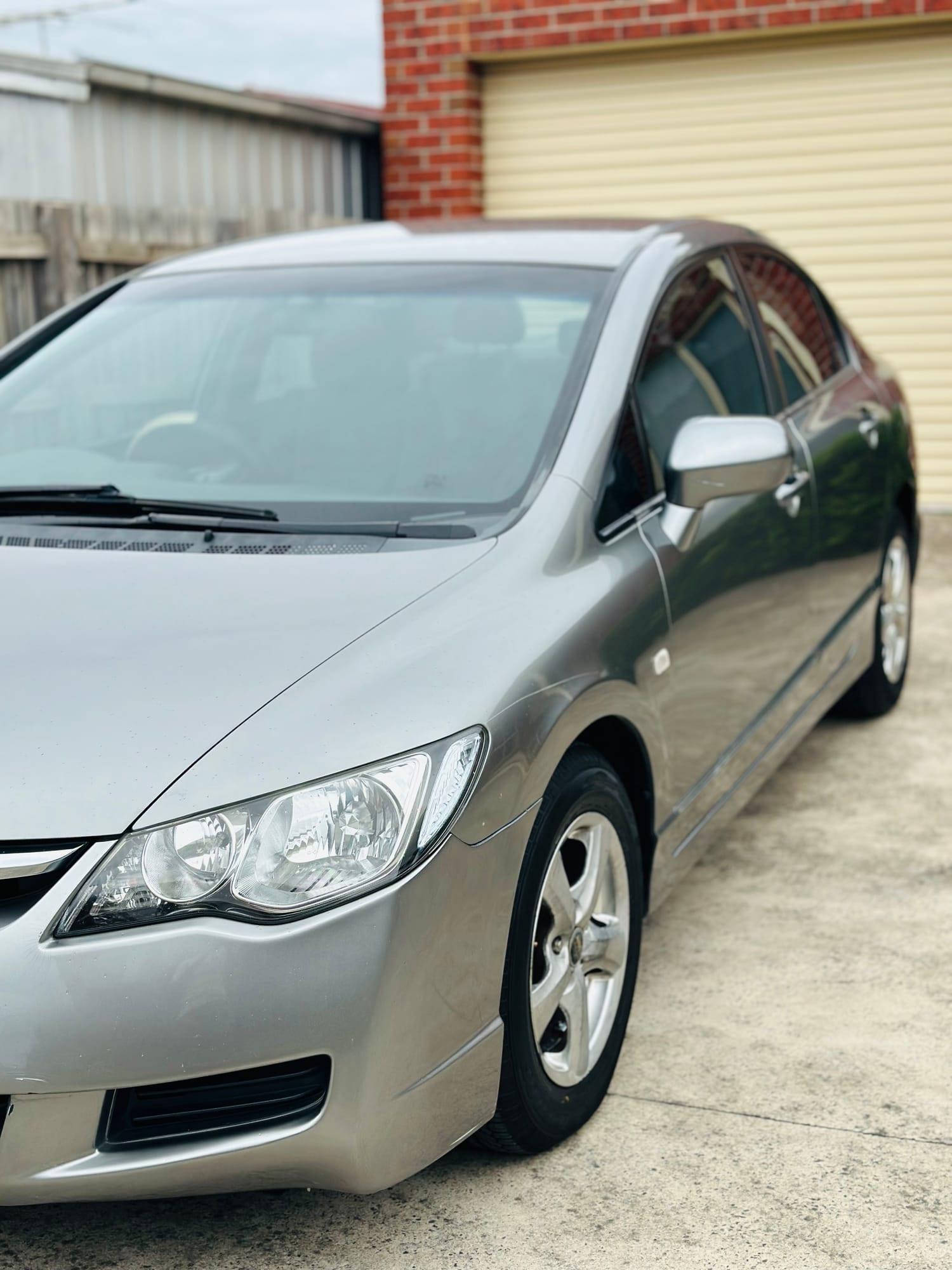 Honda Civic — front three-quarter view, after detailing