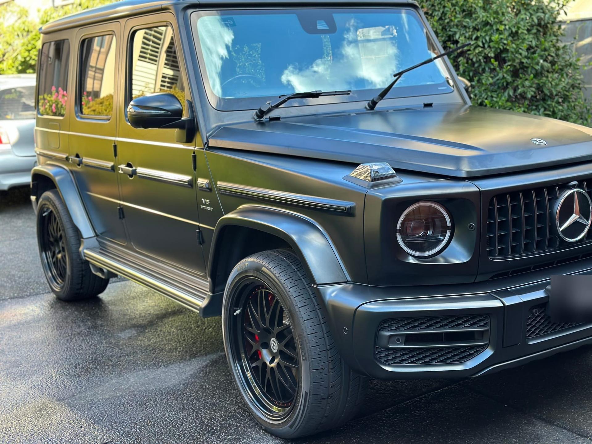 Matte-black Mercedes-AMG G63 after detailing