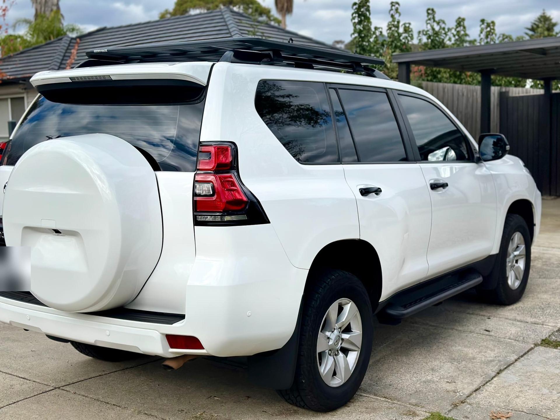 White Toyota LandCruiser Prado after exterior detail