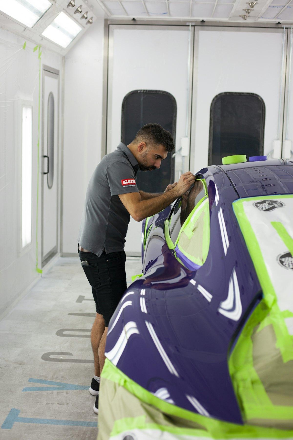 Paragon detailer working on a vehicle on-site in Darwin